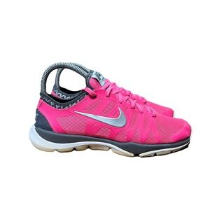 NIKE Flex Supreme TR 3 Pink Silver Shoes Lace Up Women's Size 6‎ 683138-604